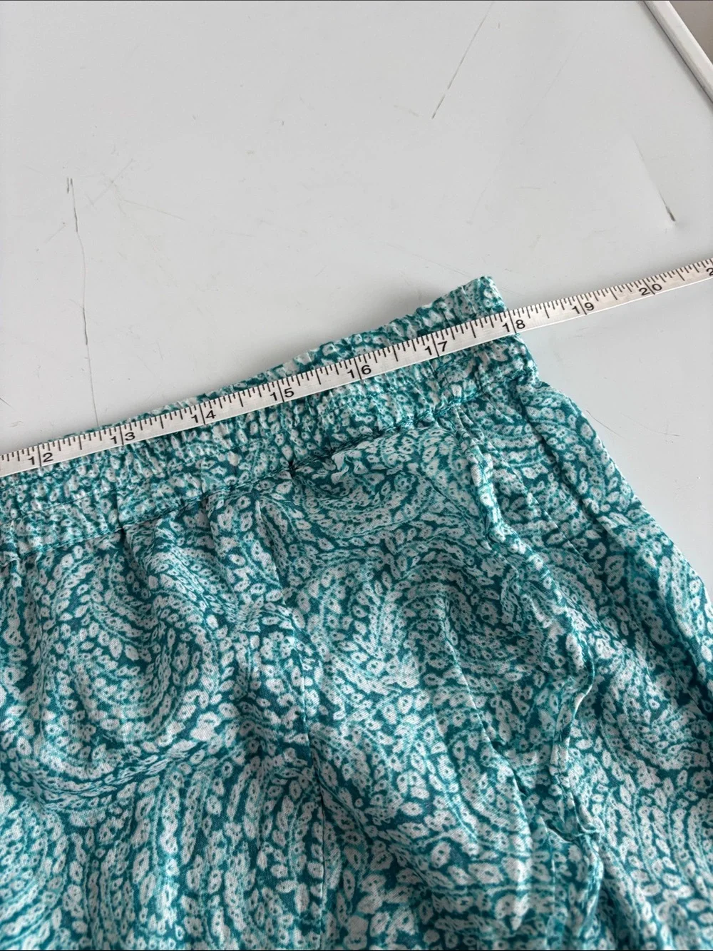 Michael Kors Turquoise Printed High-Low Ruffle-Hem Skirt
